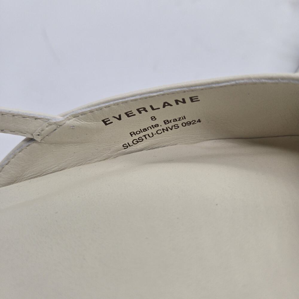 Everlane THE STUDIO SLINGBACK FLAT shoes size 8 ivory cream pointed toe New - Picture 9 of 11